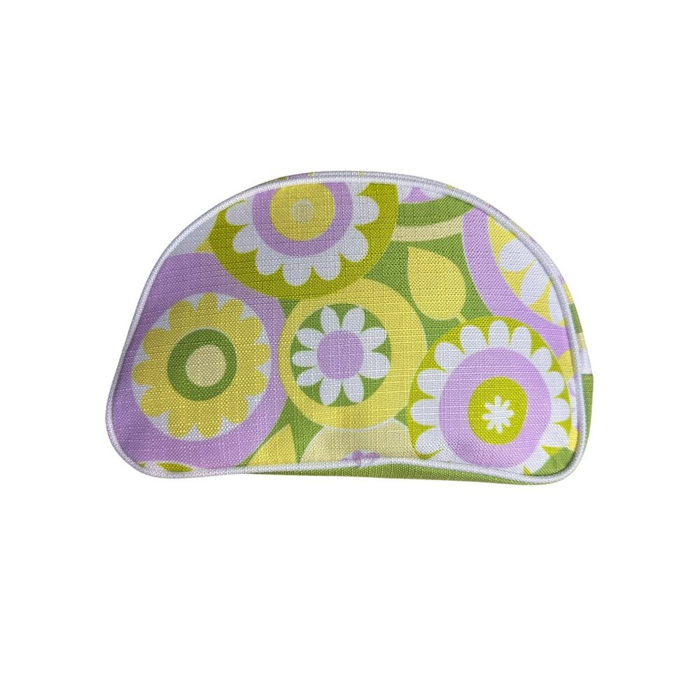 Clinique Floral Cosmetic Bag With Green & Purple‎ Retro Print